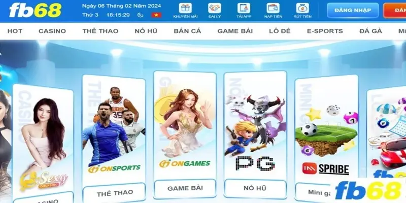 Casino FB68 có đa dạng sảnh game để người chơi lựa chọn
